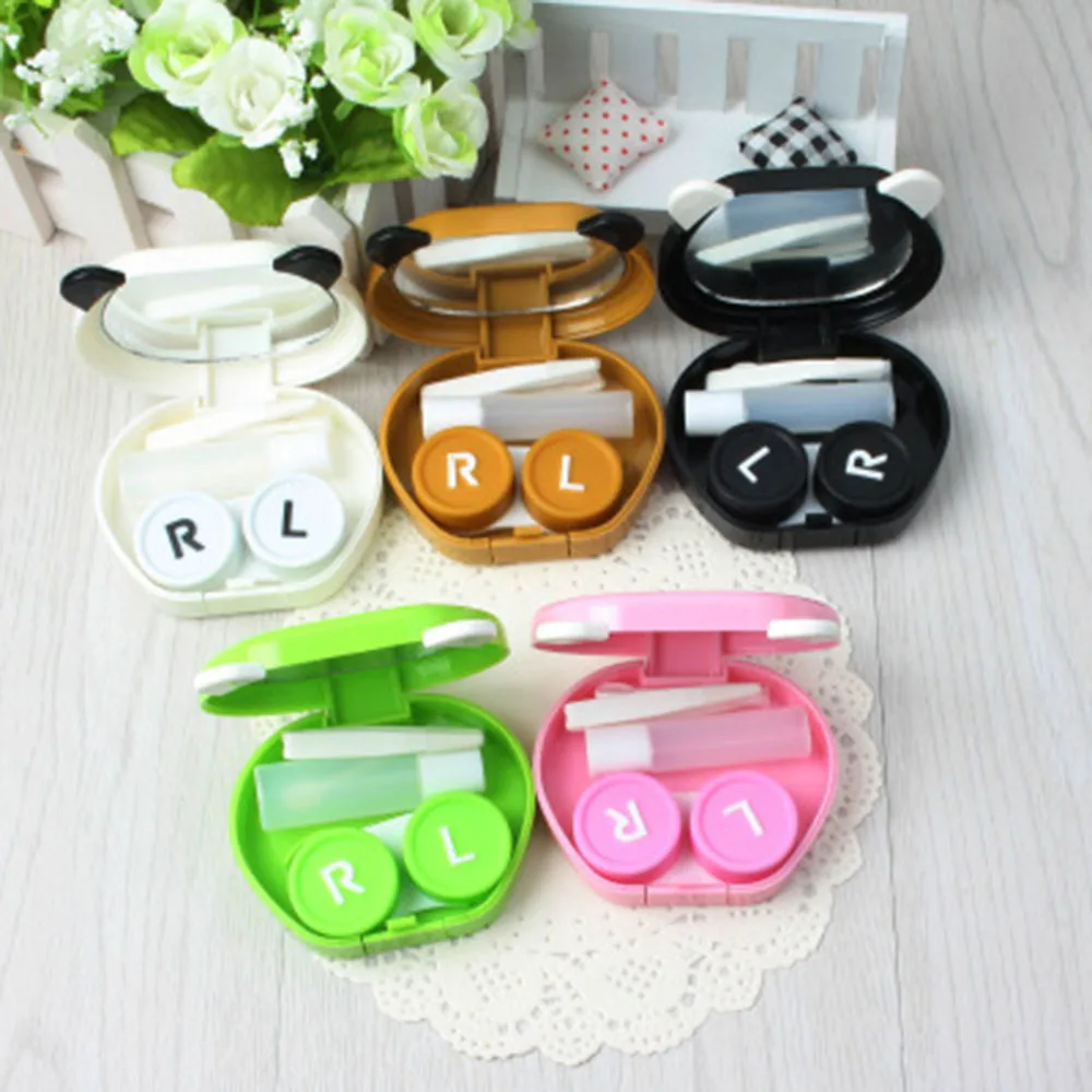 Горячая Распродажа Милая Белая Цвет панда держатель Контактные линзы чехол с