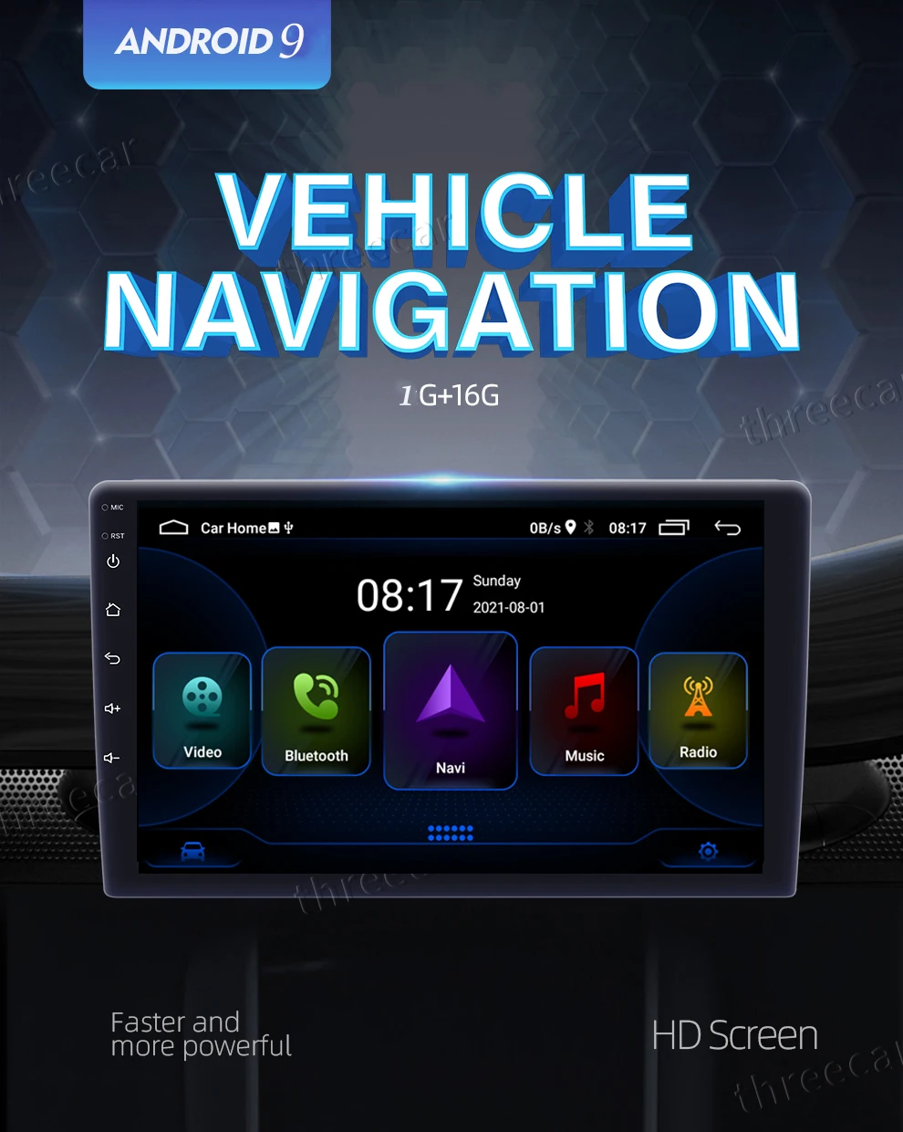 $53.63 2din Car Radio Android 9 Universal GPS Navigation Bluetooth 2.5D Touch Split Screen Wifi Car Audio Stereo FM USB Car Multimedia