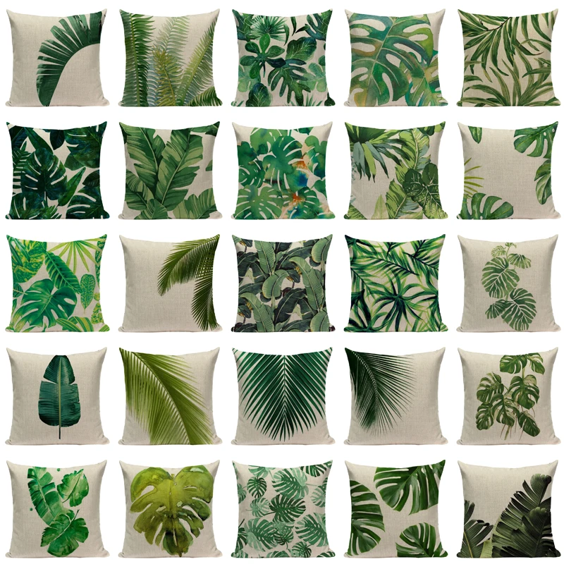 

Cushion Covers Rainfore Ststyle Plant Pillowcases On The Pillows Decorative Custom Sofa Cushion Cover For Room TCBZ03
