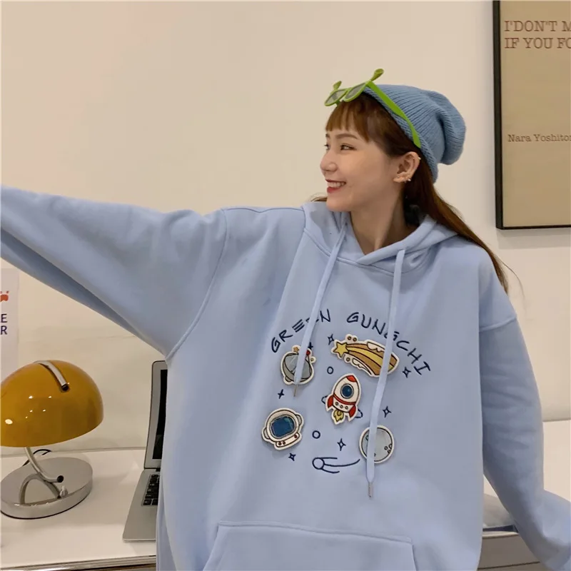 

Yang Bubble Hooded Sweater for Women Autumn / Winter 2020 Oversized Sweatshirt Hoodies Women Sweatshirts Vintage