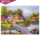 2020 Алмазная вышивка MEIAN House Bridge 5D сделай сам, алмазная живопись, пейзаж, алмазная живопись, вышивка крестиком, мозаика из страз