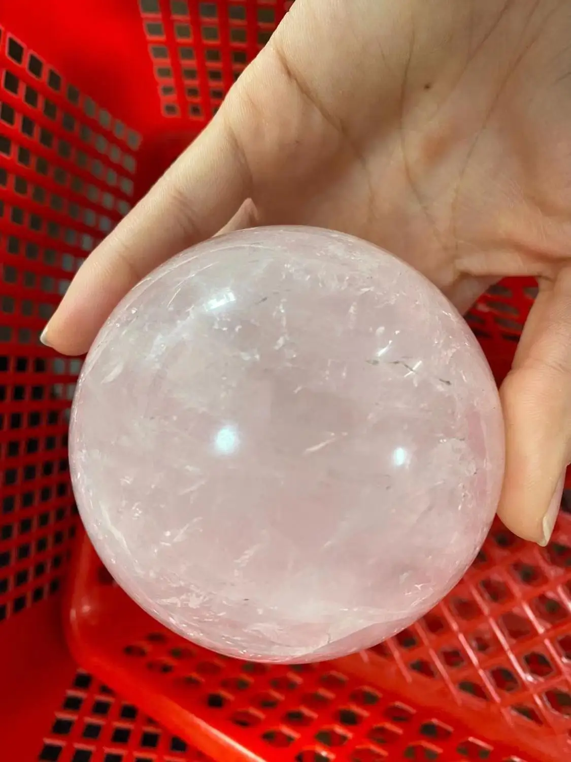 

8cm Natural crystal ball rose quartz ball home decoration