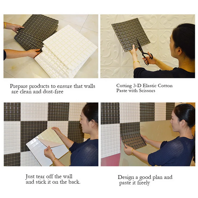 1 шт. 30x30 см неправильный кирпич узор PE пена обои 3D самоклеющиеся анти