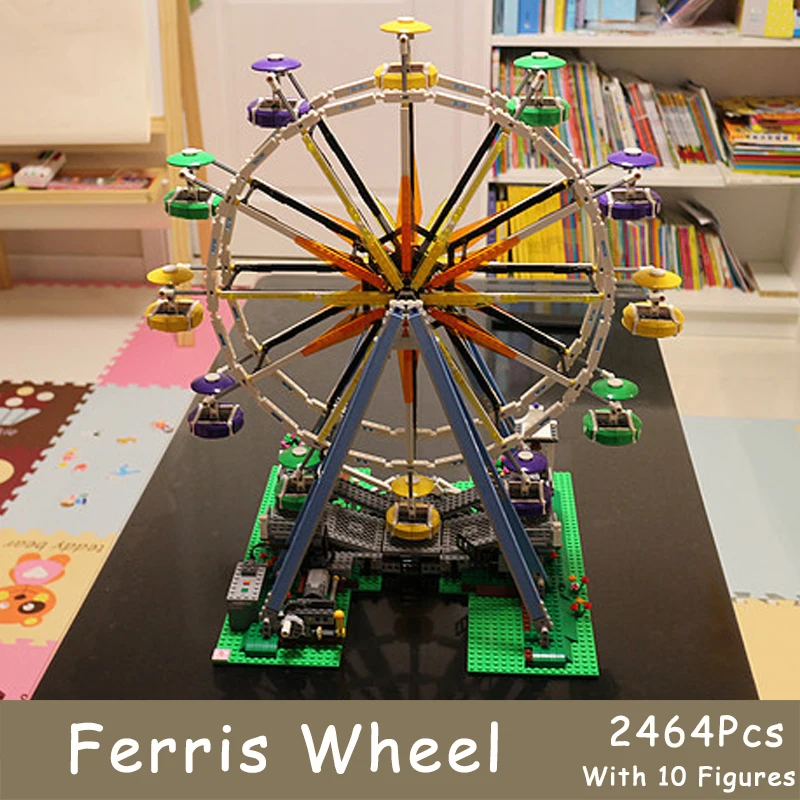 

Classic City Expert Street View Ferris Wheel With Motor Sets Include 10 Figures Model Building Blocks Bricks Toys For Children