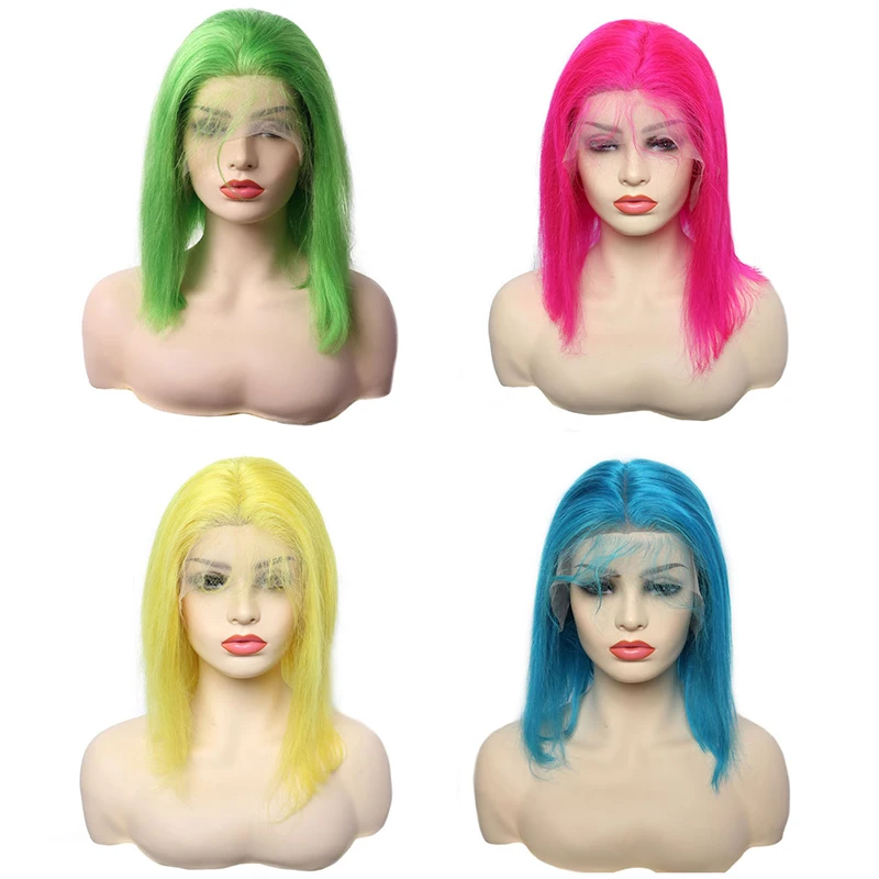 Парики с цветными бобами 613 парики из человеческих волос на фронте кружевом