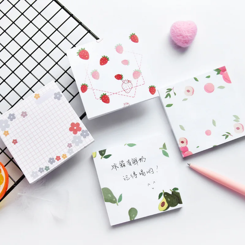 Блокнот для заметок с авокадо клубникой Персиком стикеры Эсколар папелария