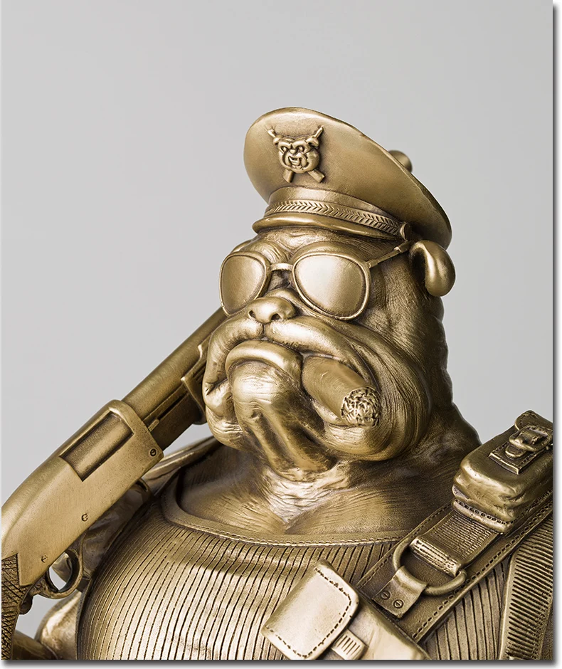 Скульптура-статуэтка "Воин-солдат собака" из чистой латуни в стиле арт-деко, абстрактное животное, украшение для дома и подарок, высотой 24 дюйма.