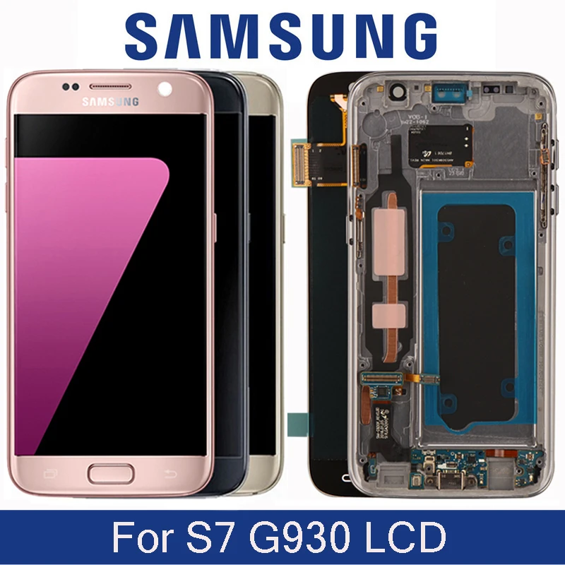 Оригинальный ЖК дисплей 5 1 ''для Samsung Galaxy S7 G930 G930F G930FD SUPER AMOLED сенсорный экран