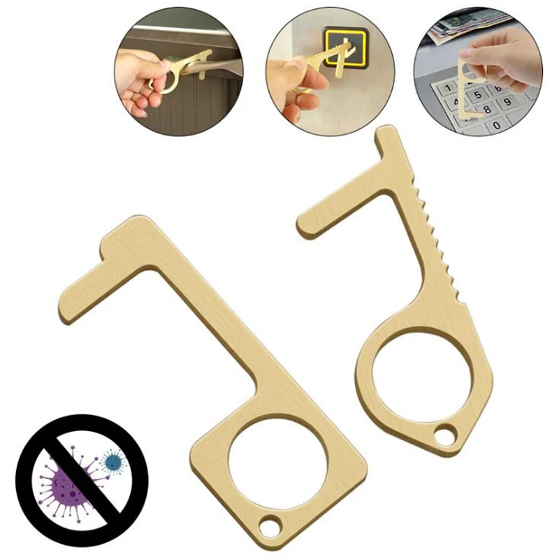 

EDC Door Opener Portable Press Elevator Tool No Touch Safe Metal Door Opener Handle
