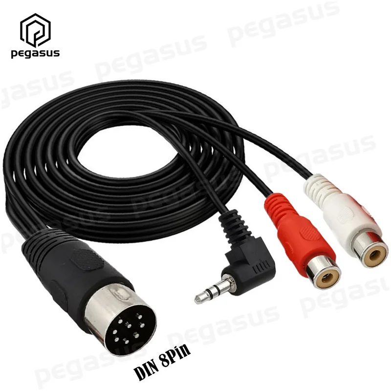 3-полюсный аудиокабель с разъемом 1 8 метра разъем 8-Pin 2RCA + DC 3 5 мм угол 90 градусов