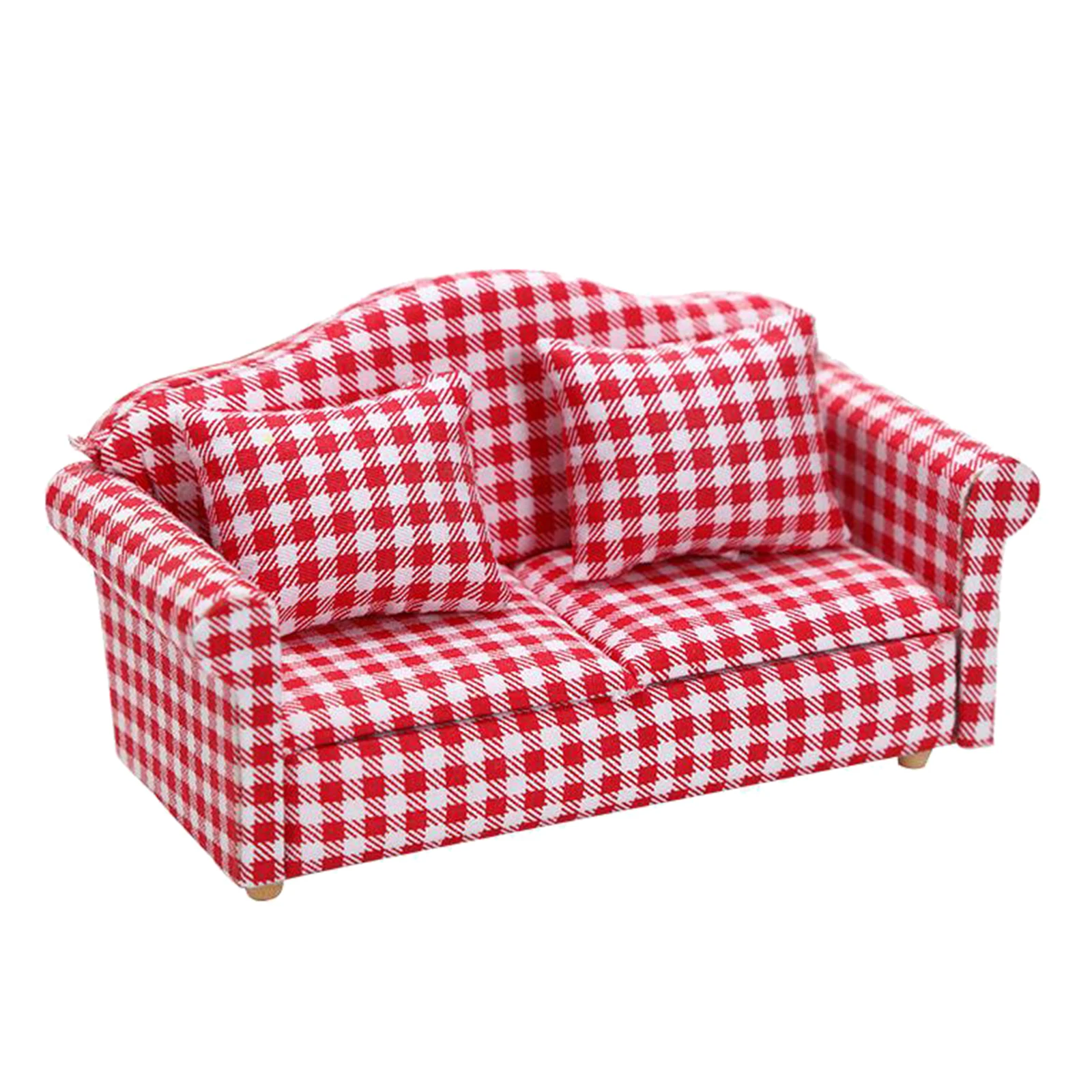 

1:12 Miniature Dollhouse Love Seat Sofa Arm Chair Furniture for Doll House Kids Baby Toys Xmas Gift