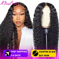 kisslove kinky curly 13x4 lace front human hair wigs for black women brazilian deep part 6x65x5 lace closure wig with baby hair