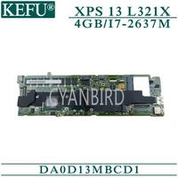 kefu da0d13mbcd1 original mainboard for dell xps 13 l321x with 4gb ram i7 2637m laptop motherboard