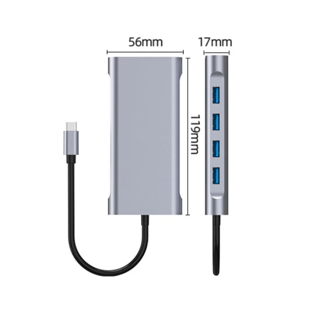 

11 in 1 Type C HUB USB 3.0 Power PD 100W Fast Charging Adapter Multi Ports Docking Station USB Splitter for Laptop Computer