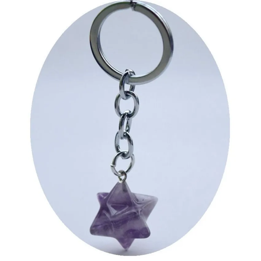 Серебряный круг розовый кварцевый кристалл брелок тигровый глаз камень звезда