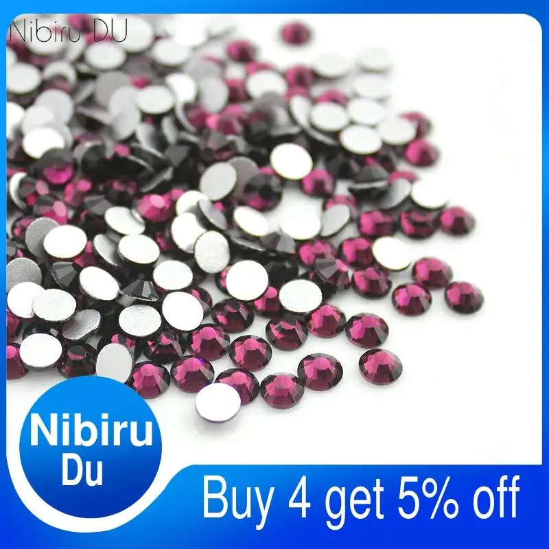 Супер Блестящий SS3 SS34 288 шт. 1440 аметистовый блеск Flatback клей для страз 3D украшения