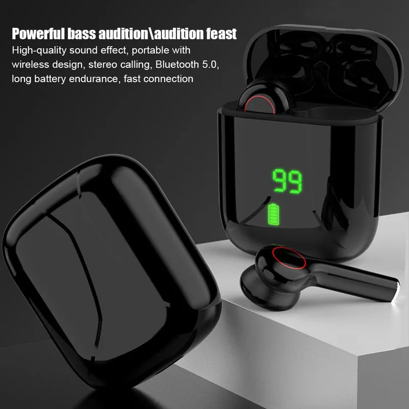 

Mini TWS Wireless Bluetooth 5.0 Headset Has An LED Case To Charge Noise-cancelling HiFi HD Motion Stereo Dual Headphones