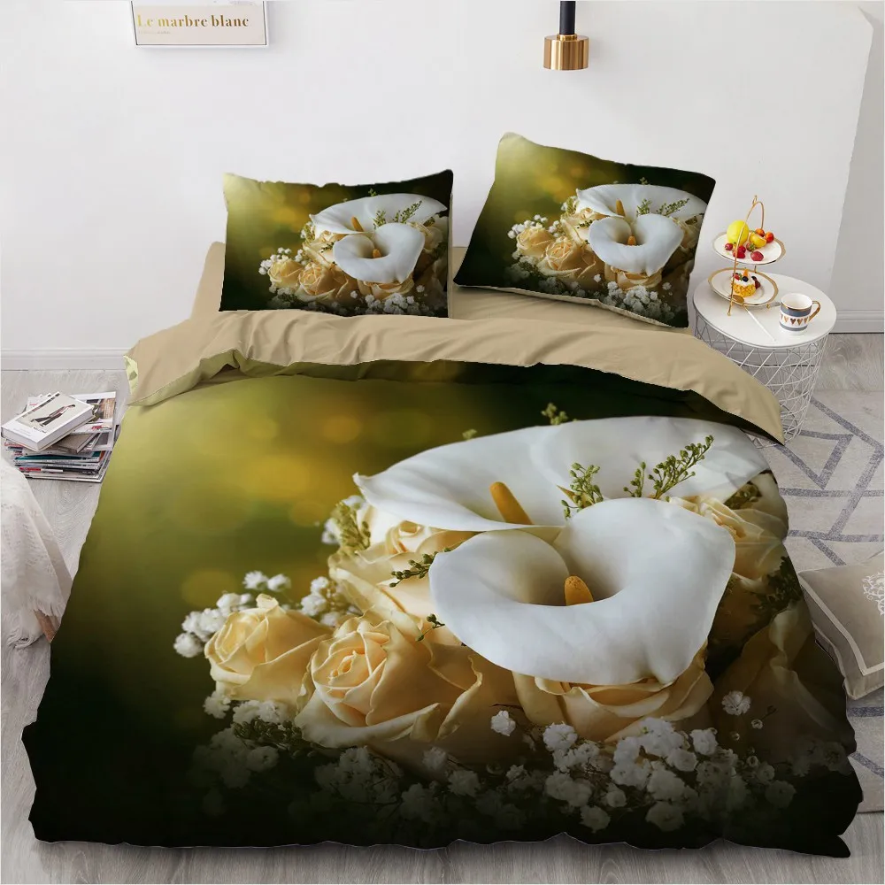 Simple Bedding Sets 3D Marbling Duvet Quilt Cover Set Comforter Bed Linen Pillowcase King Queen Full Double Home Texitle|Комплекты