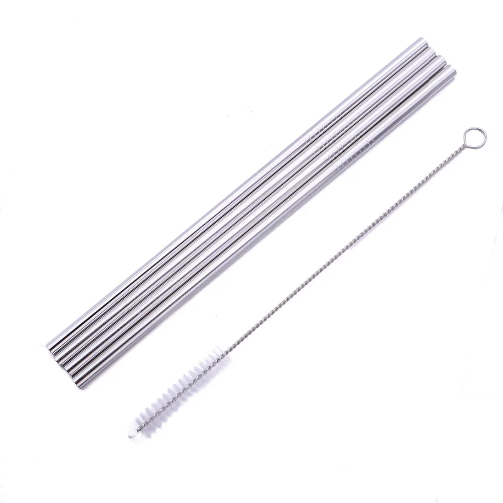4 шт многоразовые металлические трубочки для питья цветная нержавеющая сталь