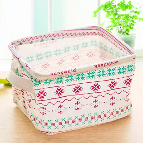 Фирменная корзина для хранения Милая льняная настольная коробка держатель