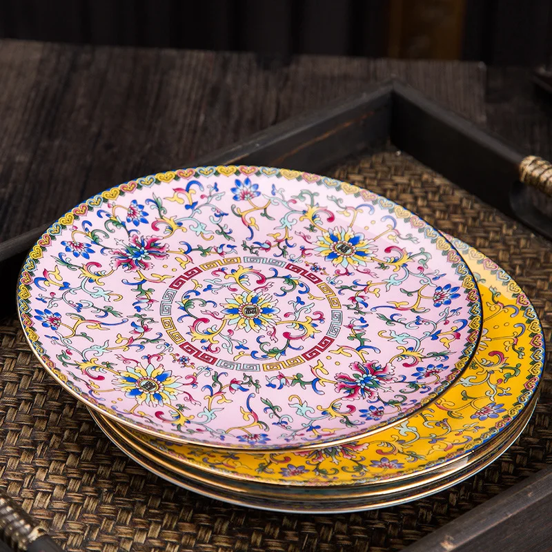 Hand-Painted Enamel 6-Inch Bone China 1 Piece Porcelain Dinner Plate Home Chinese Retro Tableware Ceramic Dish For Snacks Tray | Дом и сад