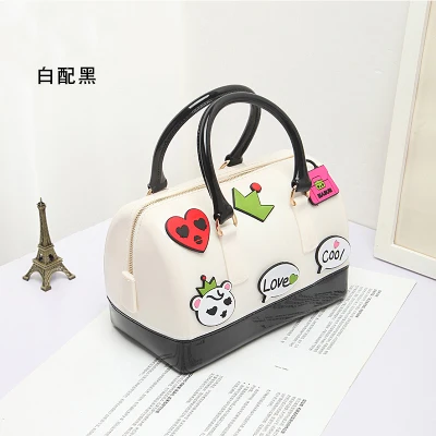 White Black LIXUN силиконовые летние сладкие конфеты желе сумки для женщин Повседневная сумка женская через плечо пляжные сумки для девочек сумка Bolsas - Цвет: White Black