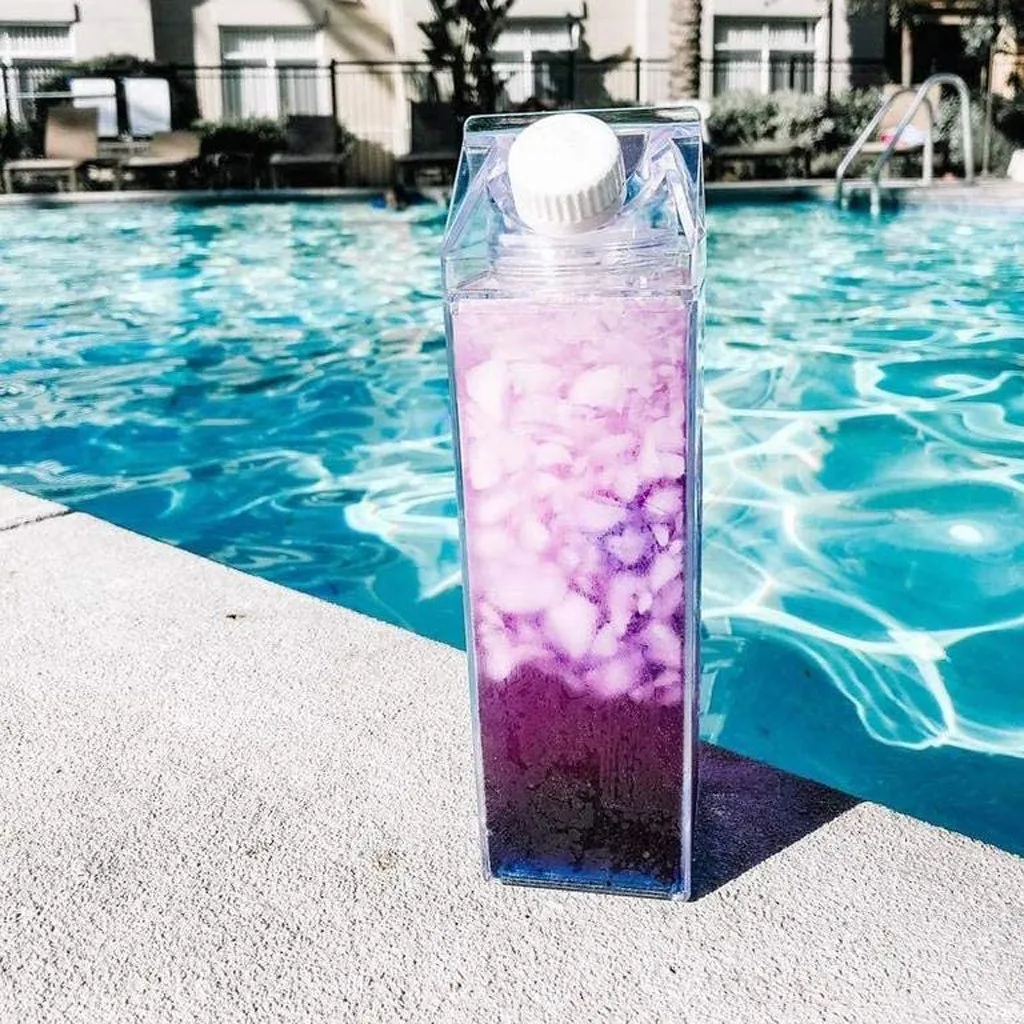 0.5l Water-bottle Drinkware Shaker Sports Square Milk Water Bottle Bpa Free Waterbottle Transparent Reusable Jug Bottles | Дом и сад