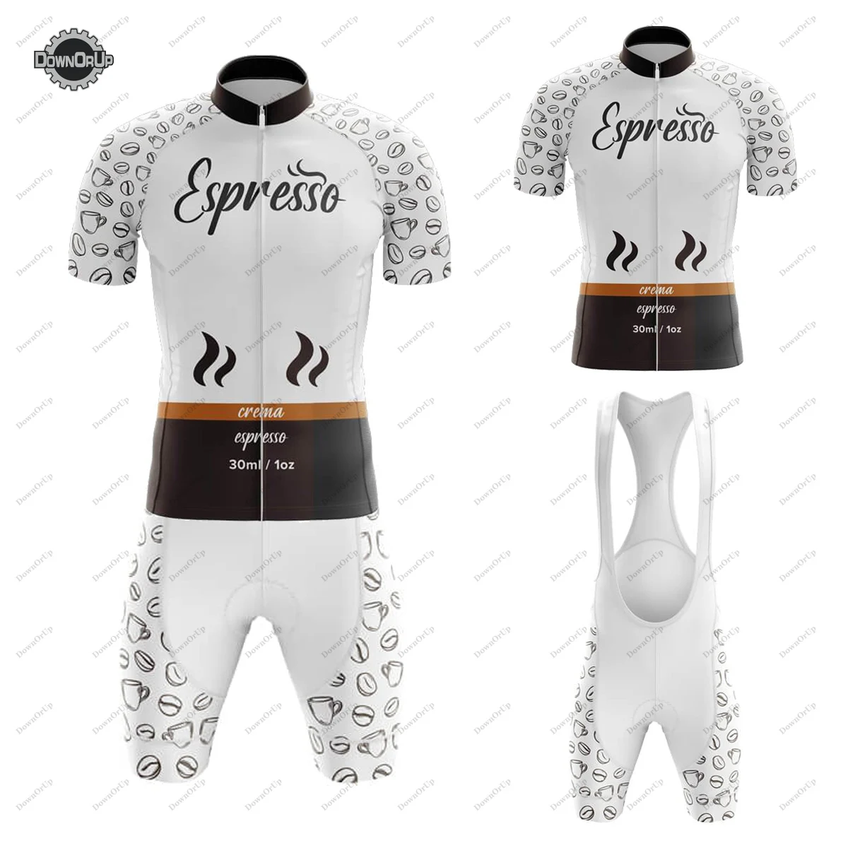 Кофейный список эспрессо Велоспорт Джерси Набор для горного велосипеда