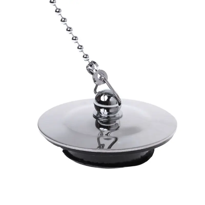 

Bathtub Drain Plug With Chain Sink Basin Water Stopper For Bathroom Kitchen Plated