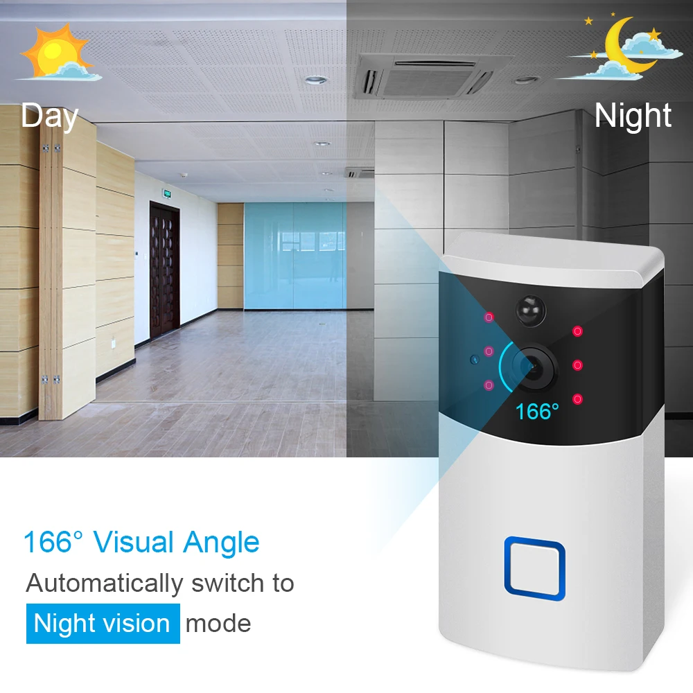 Кольцевой дверной Звонок камера WiFi видео звонок беспроводной домофон 1080p дверное