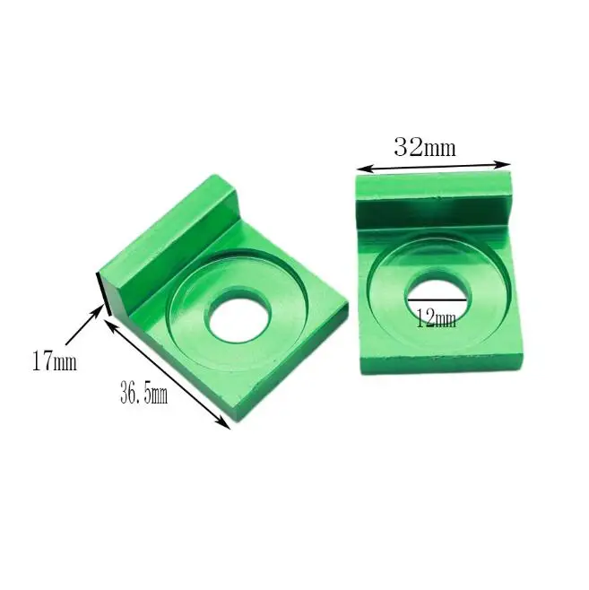 green 32mm 1 пара 6 цветов 15 мм квадратный алюминиевый натяжитель цепи регулятор для мотоцикла модификация Запчасти Аксессуары - Цвет: green 32mm