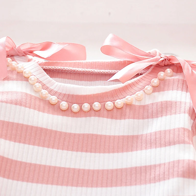 Платье для девочек платье принцессы в полоску с длинными рукавами платье-пачка