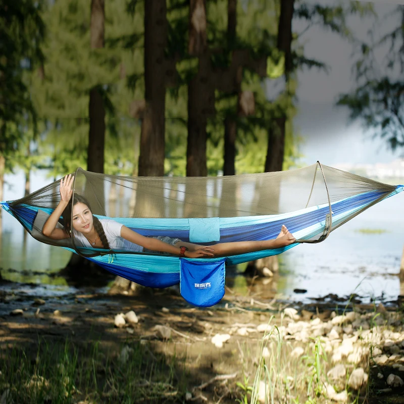 

Hammock outdoor bedroom swing adult automatic mosquito net chair household double hammock