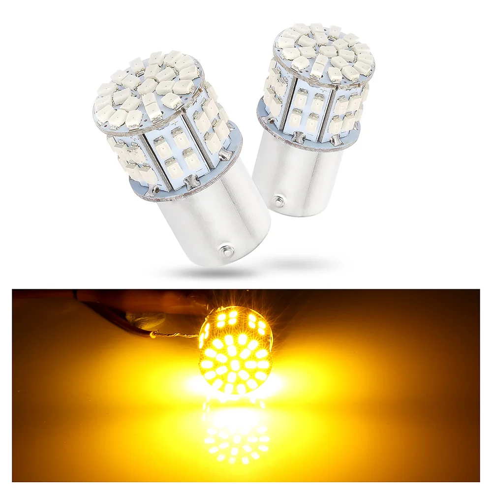 Комплект из 2 предметов с can bus желтый 12 24V 50SMD светодиодный 1156 BAU15S PY21W поворота
