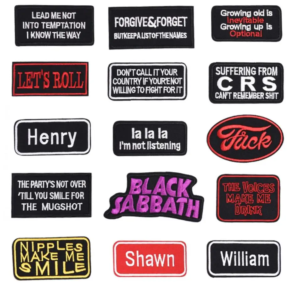 DIY Поделки цветная полоса текст вышивка аппликация милые слова нашивки значки на