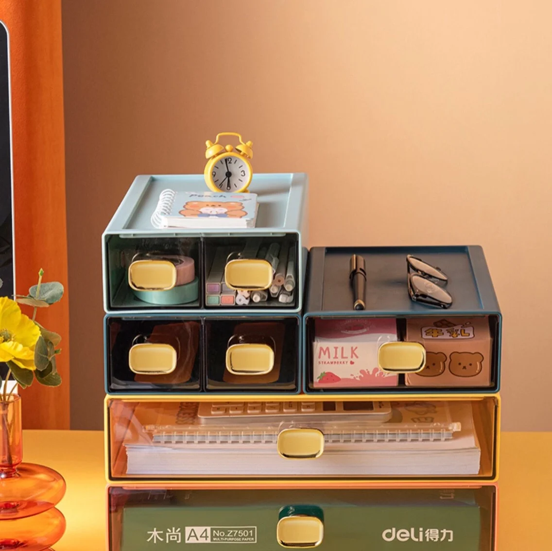 

2022 Настольный ящик для хранения, отделочная коробка, Бесплатная комбинация многоуровневых Штабелируемых кухонных органайзеров для дома