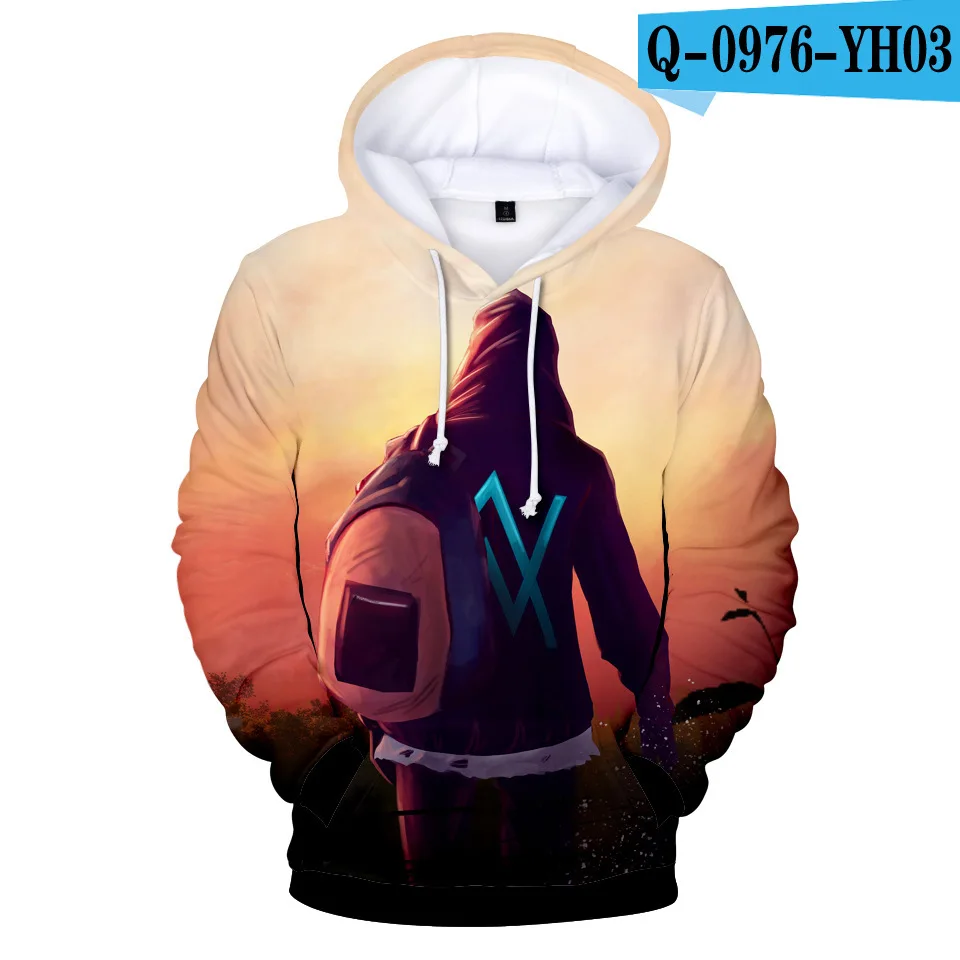 Стиль Alan Walker электронная музыка Tiancai Allen Walker сопутствующие товары осенняя одежда 3D цветная печать Толстовка - Цвет: Синий