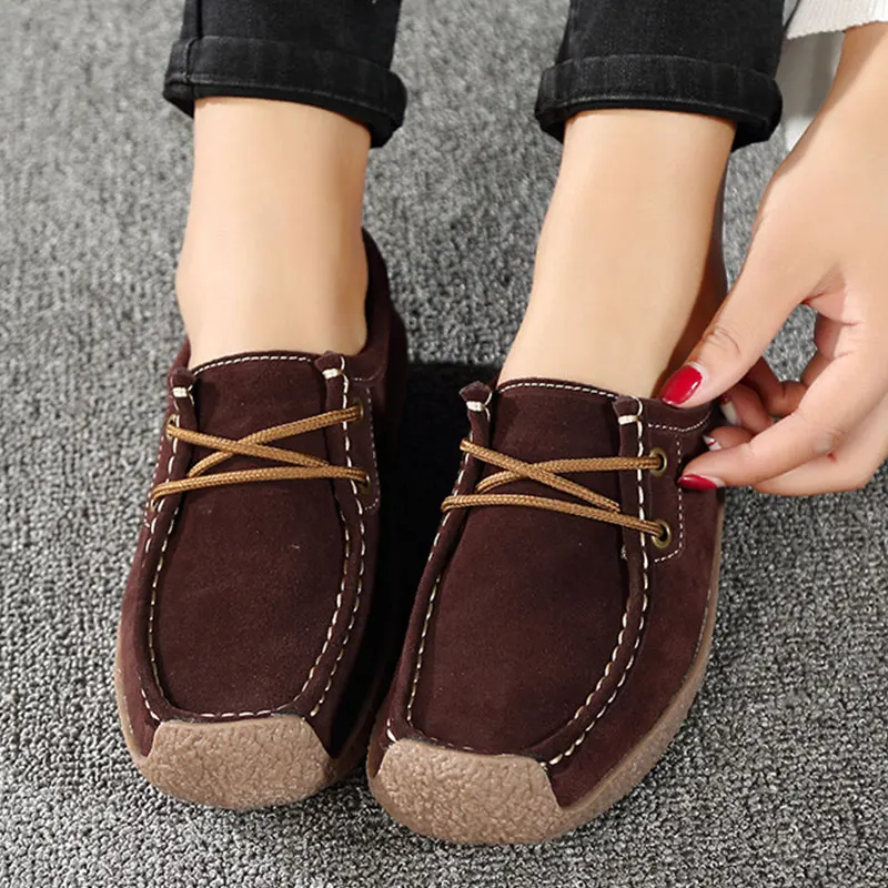 Женская обувь на плоской подошве лоферы из натуральной кожи шнуровке Мягкие