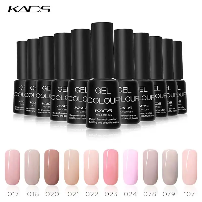 KADS Профессиональный Розовый Серии Ногтей Гель Для 7 МЛ Черная Бутылка 10 Цветов