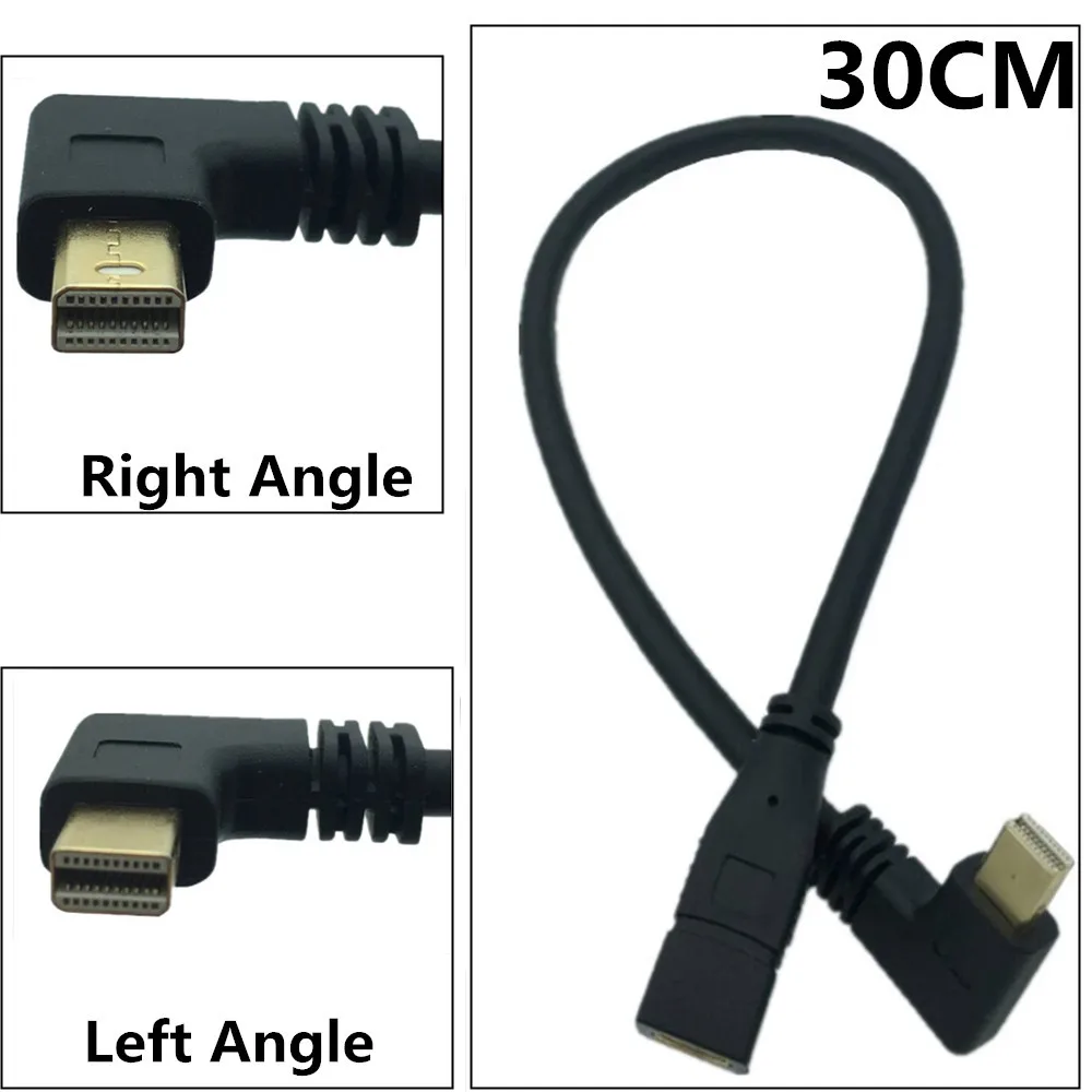 

Gold-plated elbow mini DP Apple computer Mini DP male to female test extension cable Mini Display Port 0.3m