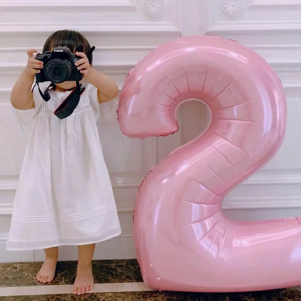 40 дюймов Макарон Синий Розовый воздушные шары из фольги в виде цифр 0 1 2 3 4 5 6 7 8 9