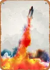 Металлические пластины, Настенный декор, жестяная вывеска, ракеты, фейерверк, винтажный постер из фильма, винтажное Ретро украшение для дома, бара, аксессуары для сада