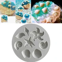home diy fondant cake mold cookies chocolate seashell conch silicone baking mould 3d