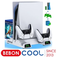 for ps5 controller charger console vertical cooling stand with fans fast charging station for sony playstation 5 discdigital