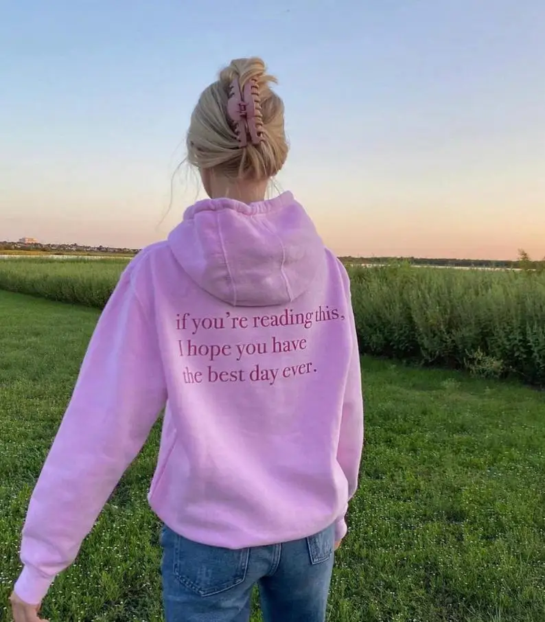 

Stay true New Arrival If you're reading this Hoodie Aesthetic Sweatshirt Tumblr Hoodie Pink Sweatshirt Fashion Women Tops