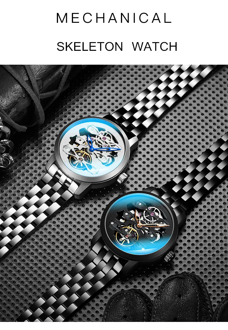 AILANG Tourbillon часы мужские часы Топ бренд класса люкс из нержавеющей стали спортивные часы водонепроницаемые автоматические механические часы для мужчин