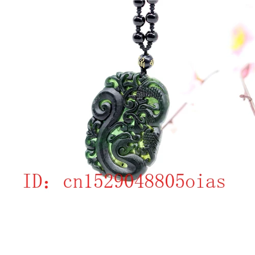 Натуральный черный зеленый нефрит обсидиан Феникс кулон бусы Изящные Ювелирные