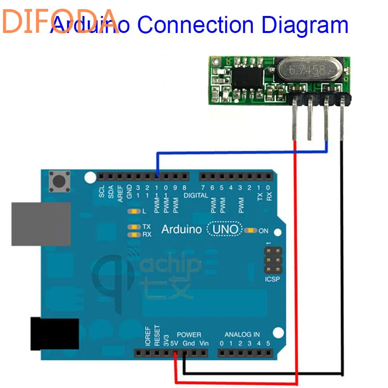 433 МГц RF приемник Супергетеродинный UHF ASK mhz ReSmall размер низкая мощность для Arduino