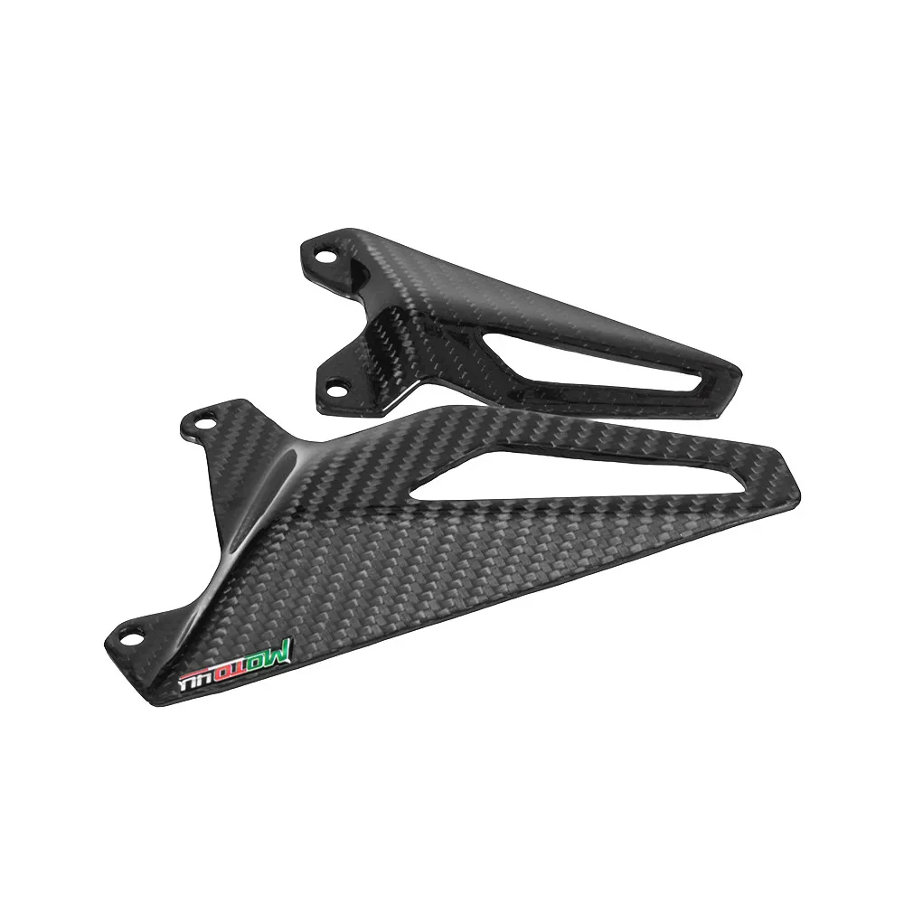 Углеродное волокно мотоциклетная пятка защита Rearset пластина для ног Peg протектор 3K Наложение блеск для Ducati panigale V4 V4S