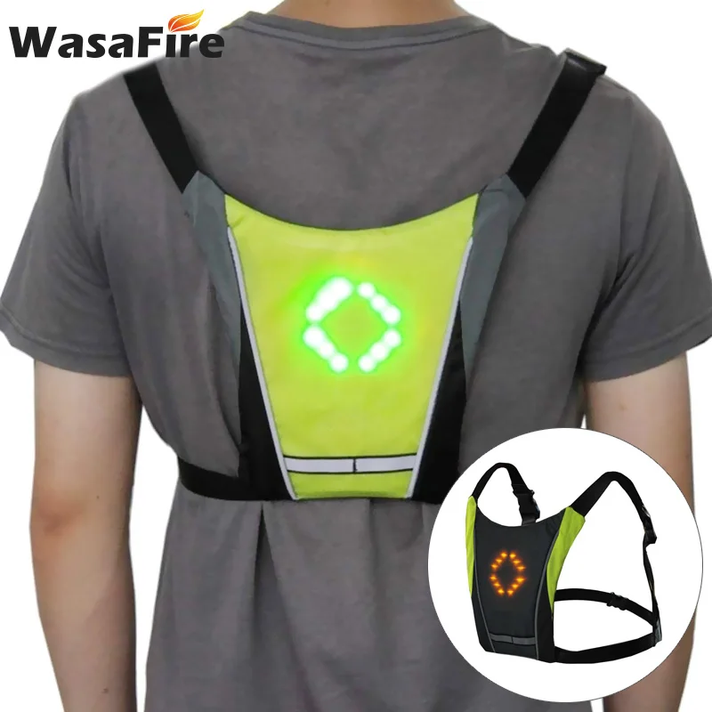 

Cycling Vest LED Wireless MTB Bike Bag Safety LED Turn Signal Light Vest Bicycle Reflective Warning Vests Bike Equipment